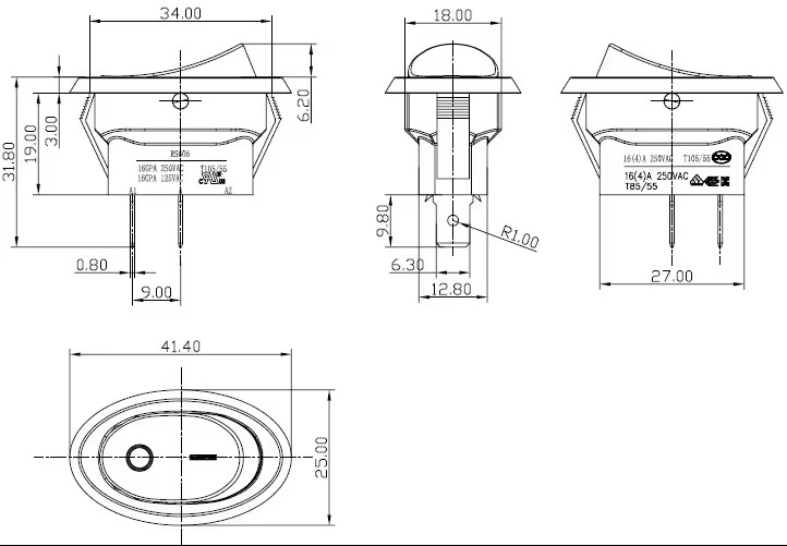 16a 250v rocker switch 16a 250v rocker switch